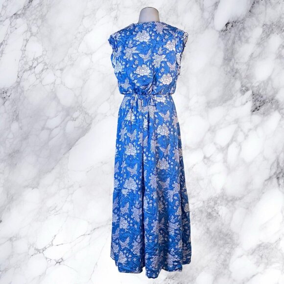 Emerson Fry India Collection Frances 3 Frill Dress - Peace Sky Blue - Picture 3 of 11